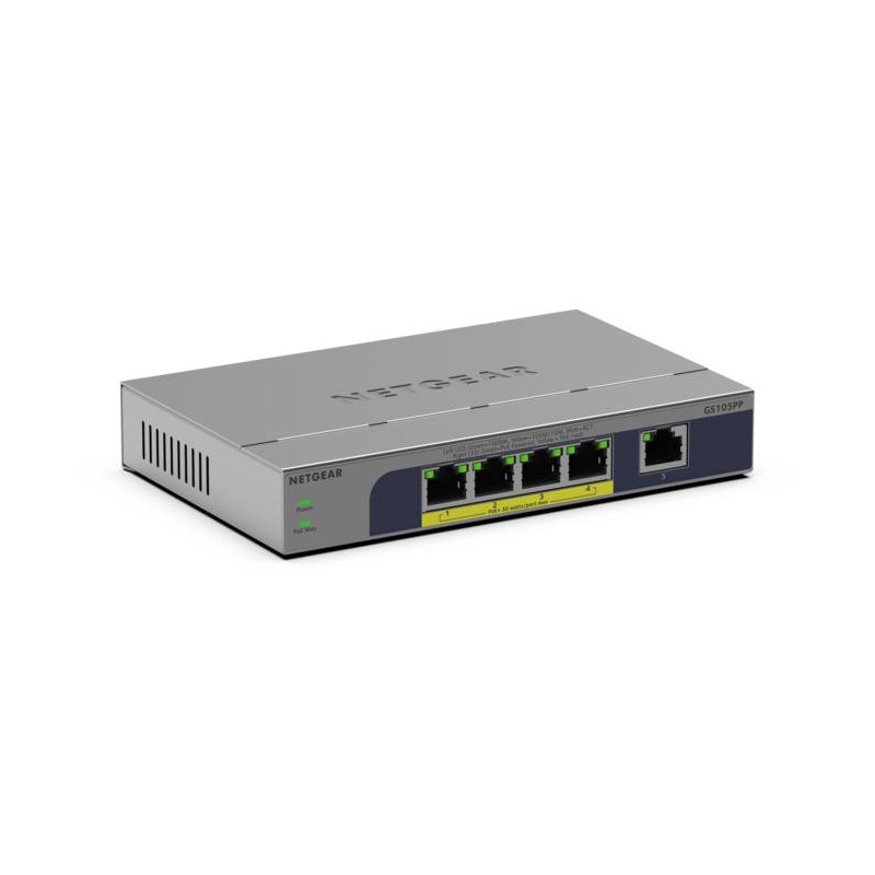 Netgear GS105PPv3 Switch non manageable PoE+ Gigabit Ethernet 5 ports.