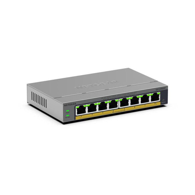 Netgear GS108EPP Commutateur PoE+ Easy Smart Essentials Gigabit Ethernet 8 ports