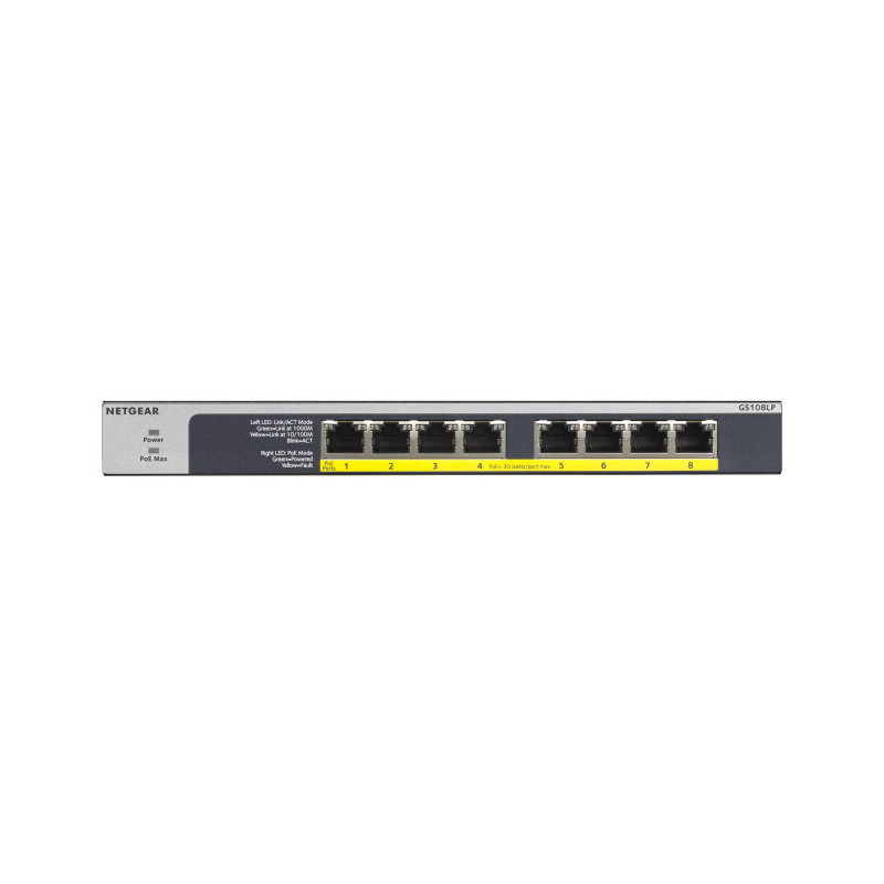 Netgear GS108LP Switch non manageable PoE+ Gigabit Ethernet 8 ports avec technol