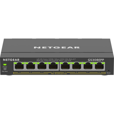 Netgear 8PT GE PLUS SWCH W  HI-PWR POE+ (GS308EPP)