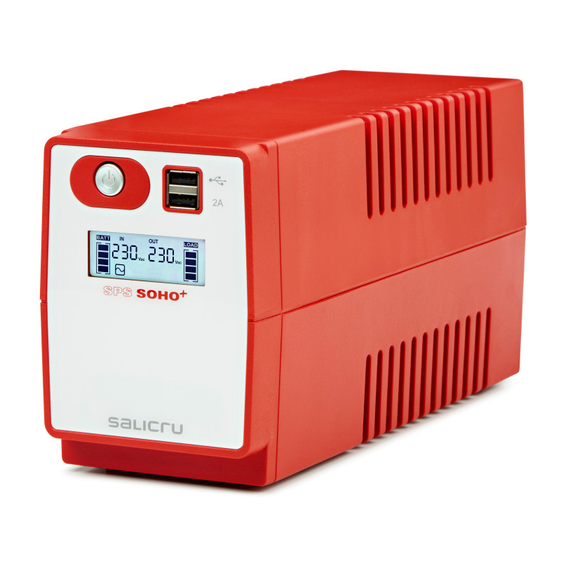 SALICRU Onduleur SPS 850 SOHO + Line-interactive 850VA 2USB 2prises Shuko FR Pro