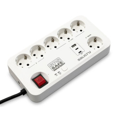 SALICRU Multiprises Parafoudre SPS.SAFE MASTER PLUS Blanc 6 prises Shuko FR 13kA