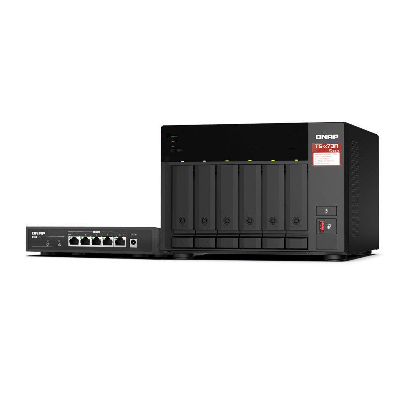 Special bundle  Nas Qnap TS-673A-SW5T + Switch 2,5GbE QSW-1105-5T