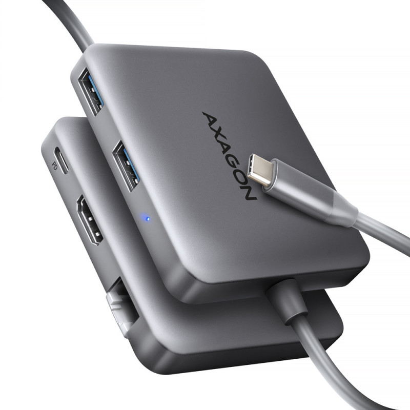 Station d'accueil portable USB-C 3.2 Axagon HMC-5HL (Gris)