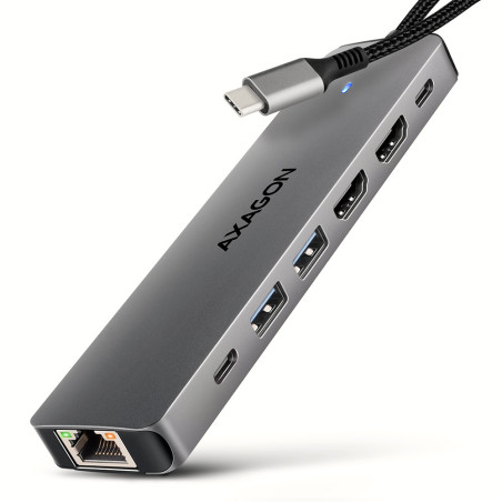 Station d'accueil portable USB-C 3.0 Axagon HMC-7HX2 (Gris)