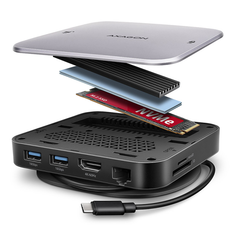 Station d'accueil USB-C 3.2 Axagon HMC-Ufo (Noir)