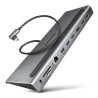 Station d'accueil USB-C 3.0 Axagon HMC-4KX3 (Gris)