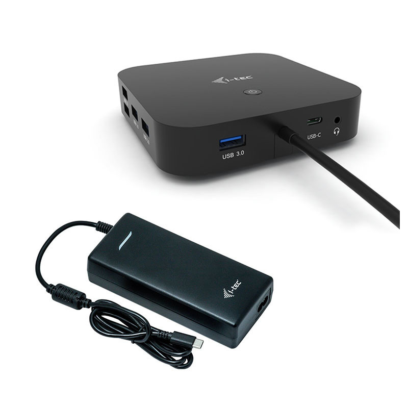 Station d'accueil USB-C I-Tec Dual Display Docking Station avec alimentation 100W (Noir)