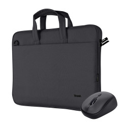Sacoche Ordinateur Portable Trust Bologna 16" max + Souris sans fil (Noir)