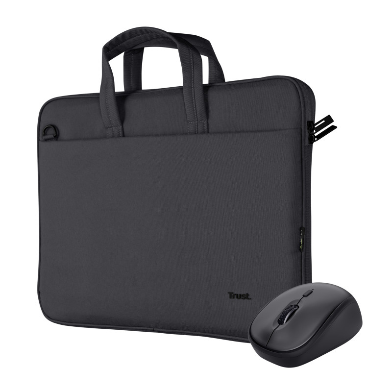Sacoche Ordinateur Portable Trust Bologna 16" max + Souris sans fil (Noir)