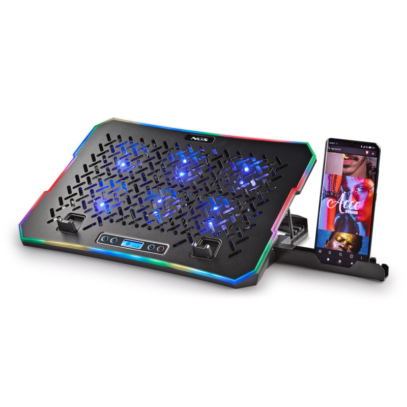 Support ventilé NGS Hero Stand RGB (Noir)