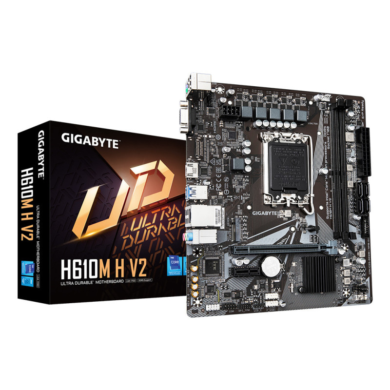 Carte Mère Gigabyte H610M H V2 DDR5 (Intel LGA 1700) Micro ATX