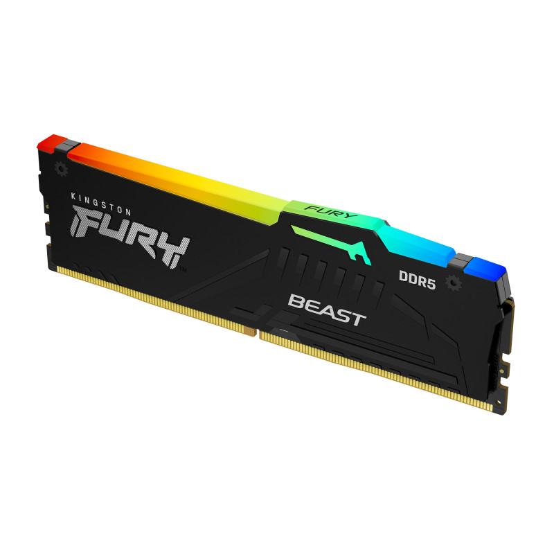 Barrette mémoire 32Go DIMM DDR5 Kingston Fury Beast RGB  5200MHz (Noir)