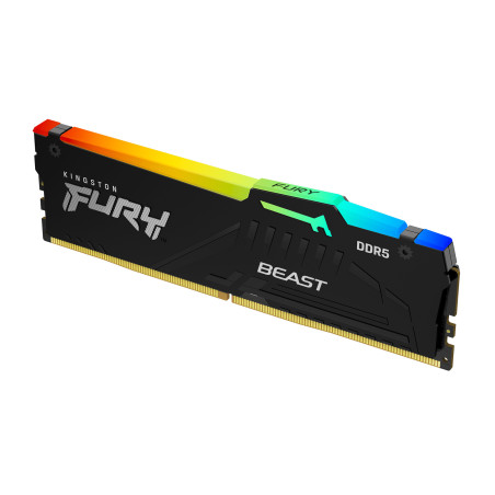 Barrette mémoire 32Go DIMM DDR5 Kingston Fury Beast RGB  5200MHz (Noir)