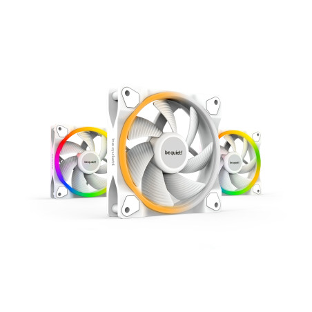 Lot de 3 Ventilateurs de boitier be quiet! Light Wings RGB - 12cm (Blanc)