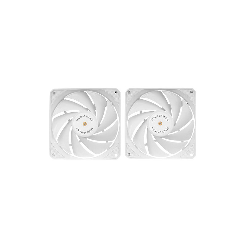 Lot de 2 Ventilateurs boitier Mars Gaming MF-NCLX2 - 12cm (Blanc)
