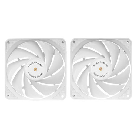 Lot de 2 Ventilateurs boitier Mars Gaming MF-NCLX2 - 12cm (Blanc)