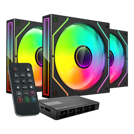 Lot de 3 Ventilateurs boitier Mars Gaming MF-3DProKit RGB - 12cm (Noir)