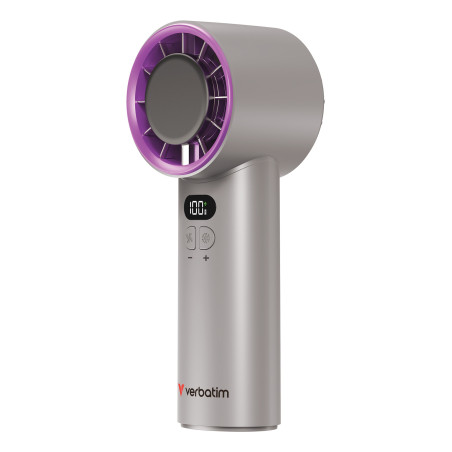Ventilateur à main sur batterie Verbatim Cool'n'Go IceTouch - Ø6cm (Gris Violet)