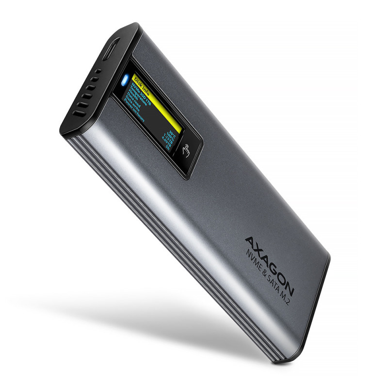 Boitier externe USB-C 3.2 Axagon EEM2-SD2 - S-ATA NVMe M.2 Type 2280 (Noir)