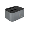 Station d'accueil USB 3.1 TooQ TQDS-805 pour 2x S-ATA (Gris)