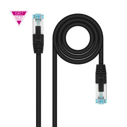 Câble Cordon réseau RJ45 Nanocable Catégorie 7 S-FTP (S FTP) Droit 50cm (Noir)