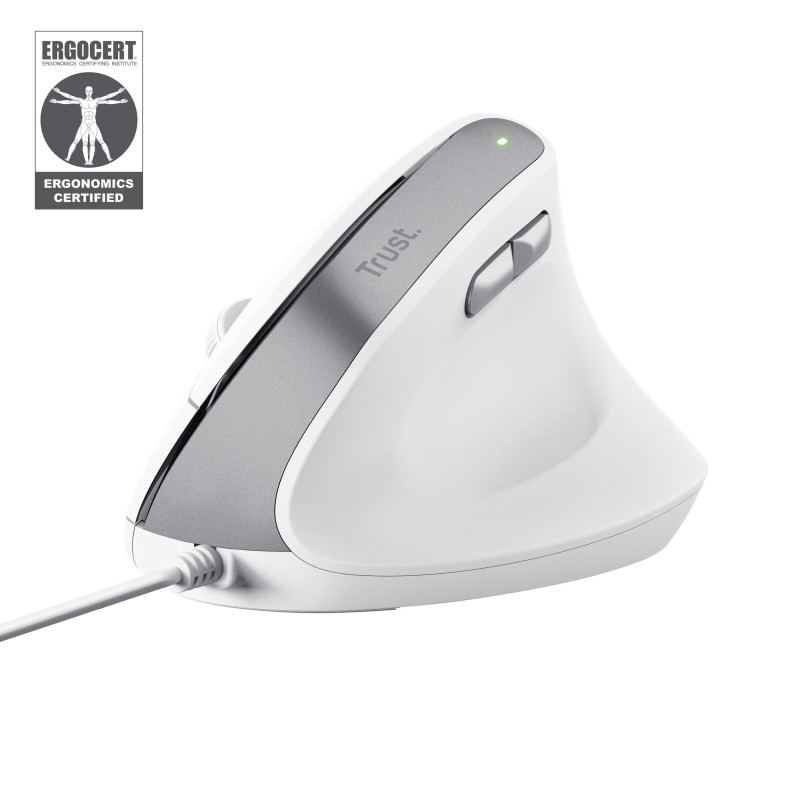 Souris filaire ergonomique Trust Bayo II (Blanc)