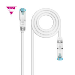 Câble Cordon réseau RJ45 Nanocable Catégorie 7 S-FTP (S FTP) Droit 1m (Blanc)
