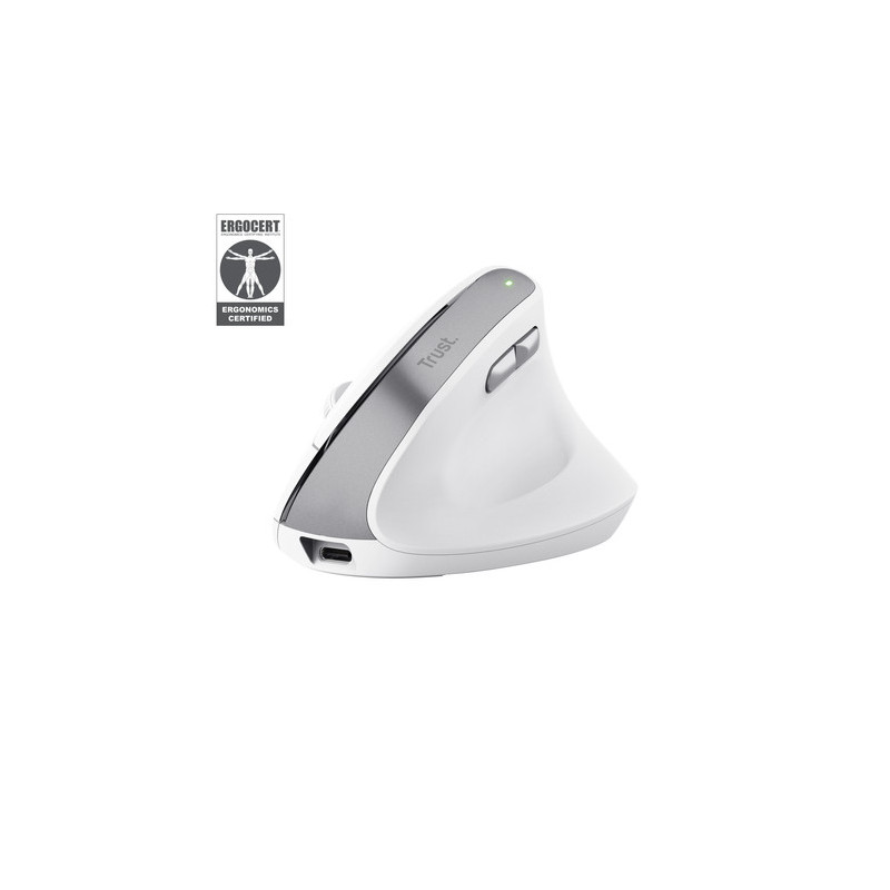 Souris sans fil ergonomique Trust Bayo II (Blanc)