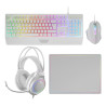 Pack Gamer 4en1 (Clavier Souris Casque Tapis) Mars Gaming MCP-124 Pro (Blanc)