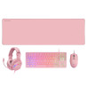 Pack Gamer 4en1 (Clavier Souris Casque Tapis) Mars Gaming MCP-RGB3 (Rose)