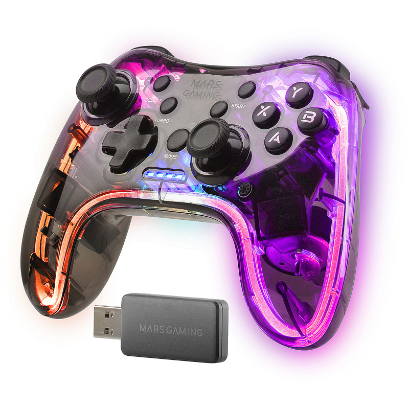 Manette de jeu sans fil Mars Gaming MGP-24 RGB (Transparent)