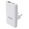 Chargeur de voyage Tooq GaN 1x USB-C + 1x USB-A  65W (Blanc)