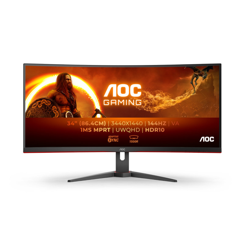 Ecran incurvé 34" AOC Agon CU34G2XE UWQHD 144Hz (Noir)