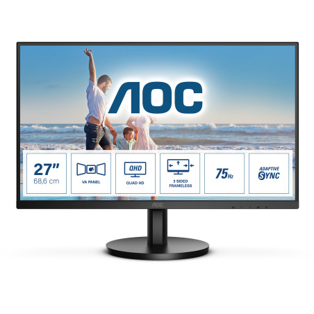 Ecran 27" AOC Basic B3 Q27B3MA Quad HD (Noir)