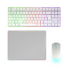 Pack Gamer 3en1 (Calvier Souris Tapis) Mars Gaming MCPWTKL (Blanc)