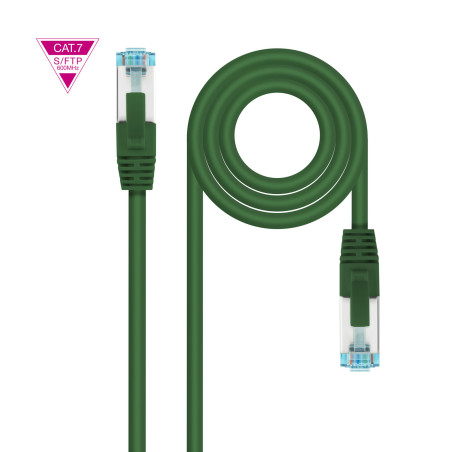 Câble Cordon réseau RJ45 Nanocable Catégorie 7 S-FTP (S FTP) Droit 2m (Vert)