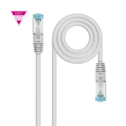 Câble Cordon réseau RJ45 Nanocable Catégorie 7 S-FTP (S FTP) Droit 1m (Gris)