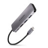 Adaptateur USB-C 3.0 Axagon HMC-H3A vers HDMI, 3x USB-A  et lecteur de cartes (Gris)