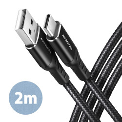 Câble Axagon USB Type A - Type C M M 2m (Noir)