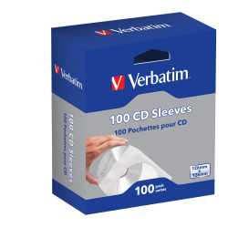 Boite Verbatim de 100 pochettes papier pour CD DVD
