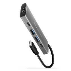 Adaptateur USB-C 3.2 Axagon HMC-5G2 vers HDMI, 4x USB-A C (Gris)