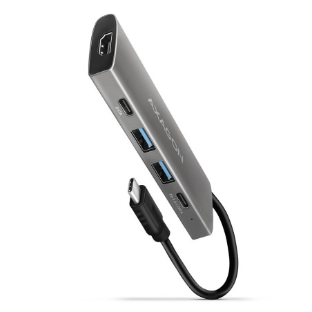 Adaptateur USB-C 3.2 Axagon HMC-5G2 vers HDMI, 4x USB-A C (Gris)