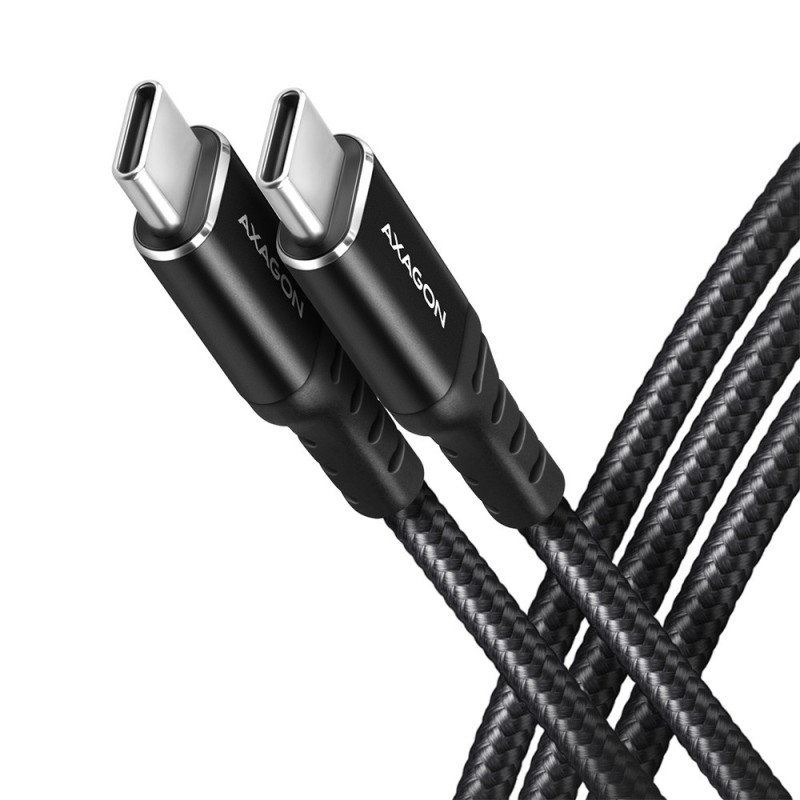 Câble Axagon USB-C 2m M M 60W (Noir)