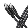 Câble Axagon USB-C 2m M M 60W (Noir)