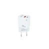 Chargeur secteur TooQ 1x port USB-A + 1x port USB-C 20W (Blanc)