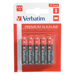 Lot de 10 piles Alcaline Verbatim Premium type AAA (LR03) 1,5V