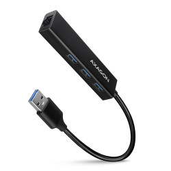 Carte Réseau Axagon USB 3.0 vers RJ45 et Hub 3 ports