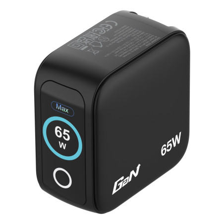 Mini chargeur secteur Verbatim avec écran x2 USB C + x1 USB A 65w (Noir)