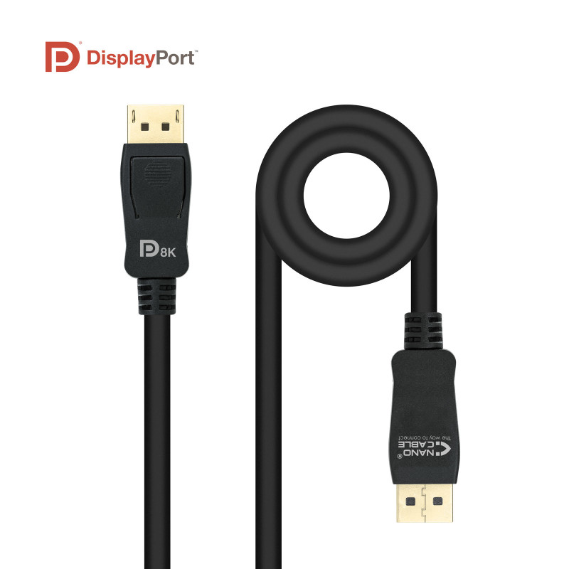 Câble DisplayPort 1.4 Nanocable 0.5m M M (Noir)